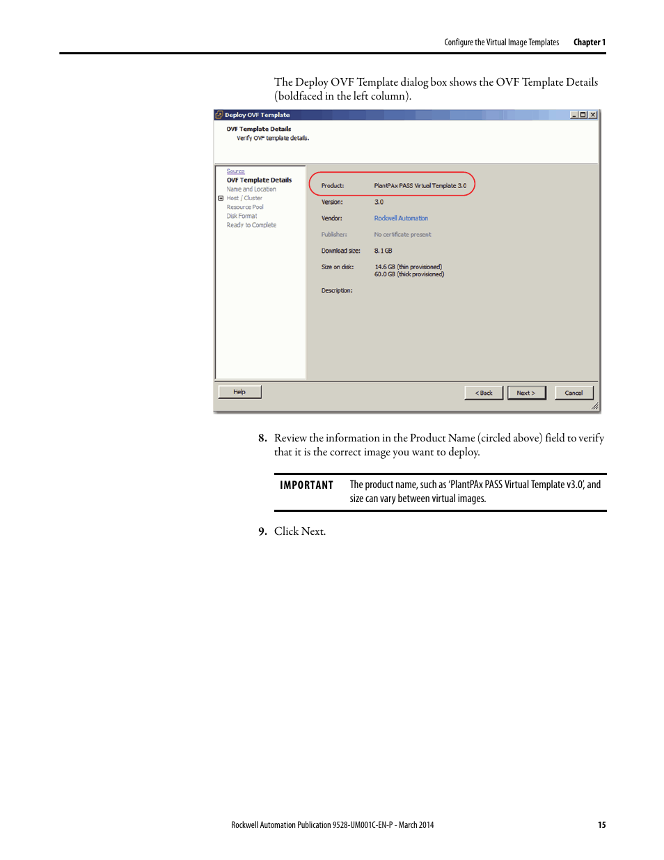 Rockwell Automation 9528-APPOWSENE Virtual Image Templates User Manual User Manual | Page 15 / 120