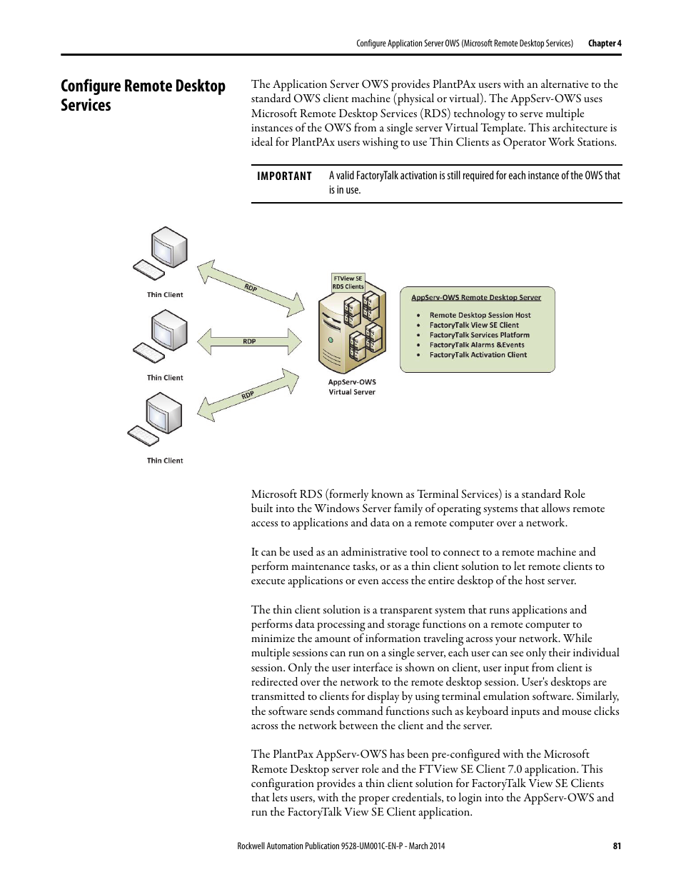 Configure remote desktop services | Rockwell Automation 9528-APPOWSENE Virtual Image Templates User Manual User Manual | Page 81 / 120