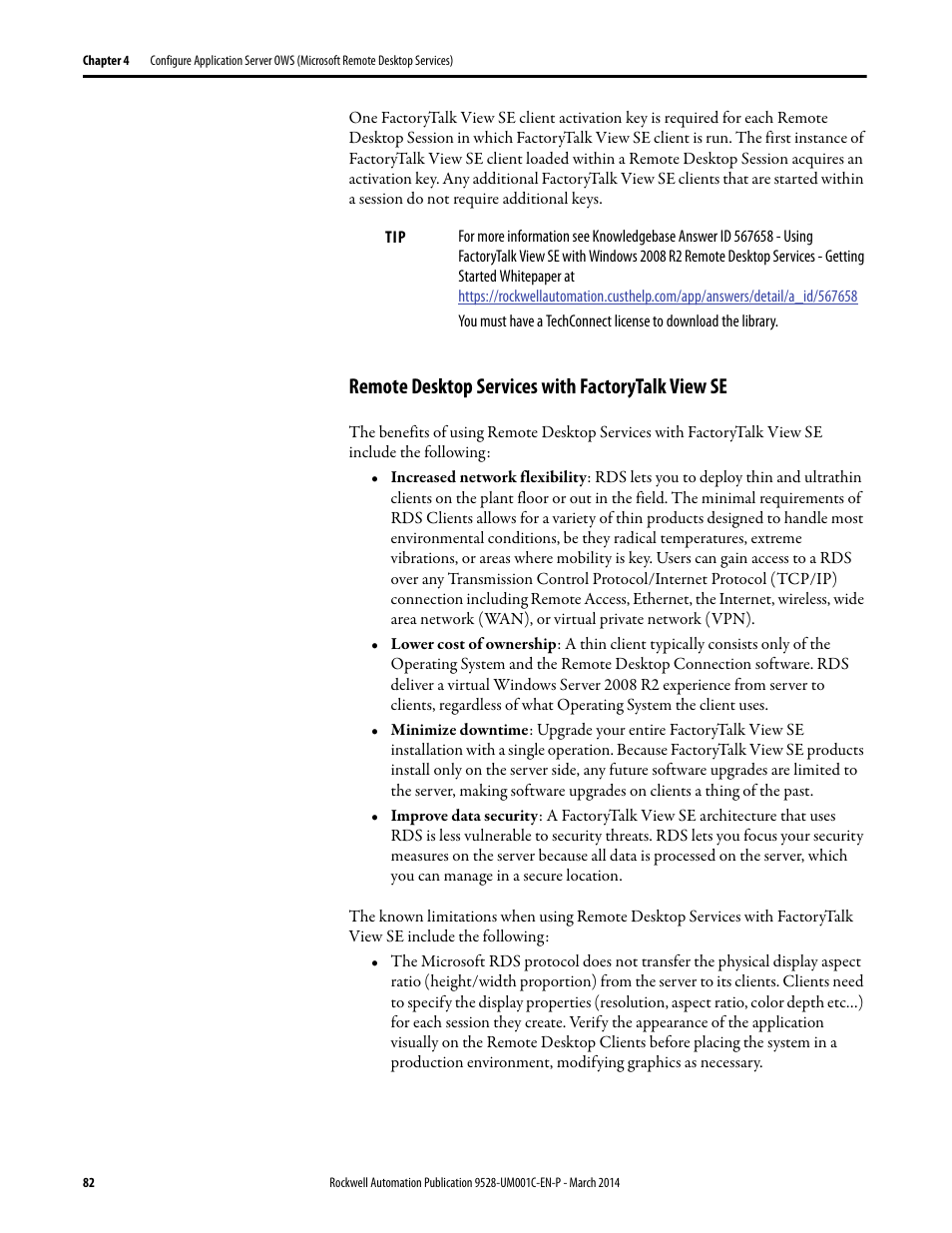 Remote desktop services with factorytalk view se | Rockwell Automation 9528-APPOWSENE Virtual Image Templates User Manual User Manual | Page 82 / 120