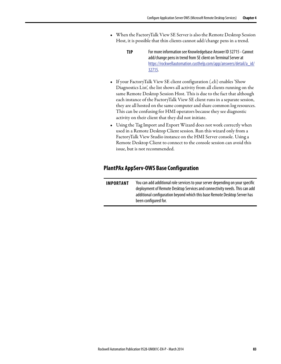 Plantpax appserv-ows base configuration | Rockwell Automation 9528-APPOWSENE Virtual Image Templates User Manual User Manual | Page 83 / 120