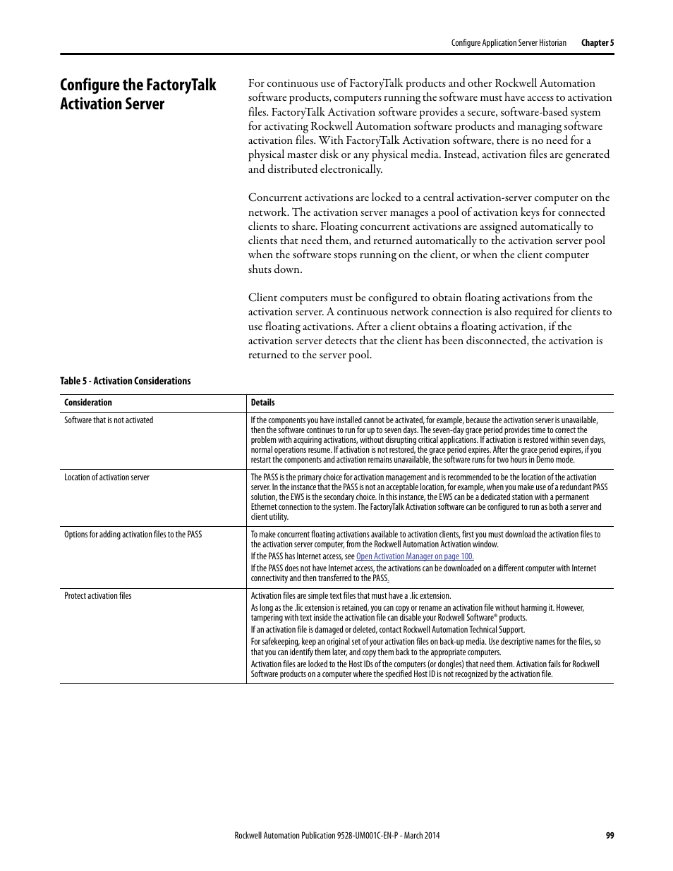 Configure the factorytalk activation server | Rockwell Automation 9528-APPOWSENE Virtual Image Templates User Manual User Manual | Page 99 / 120