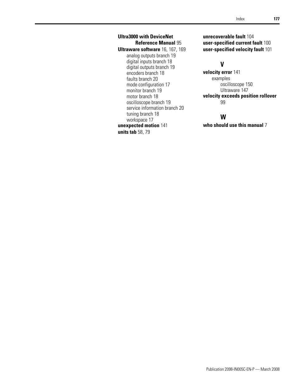 Rockwell Automation 2090 Ultra3000 Servo Drives Integration Manual User Manual | Page 177 / 180
