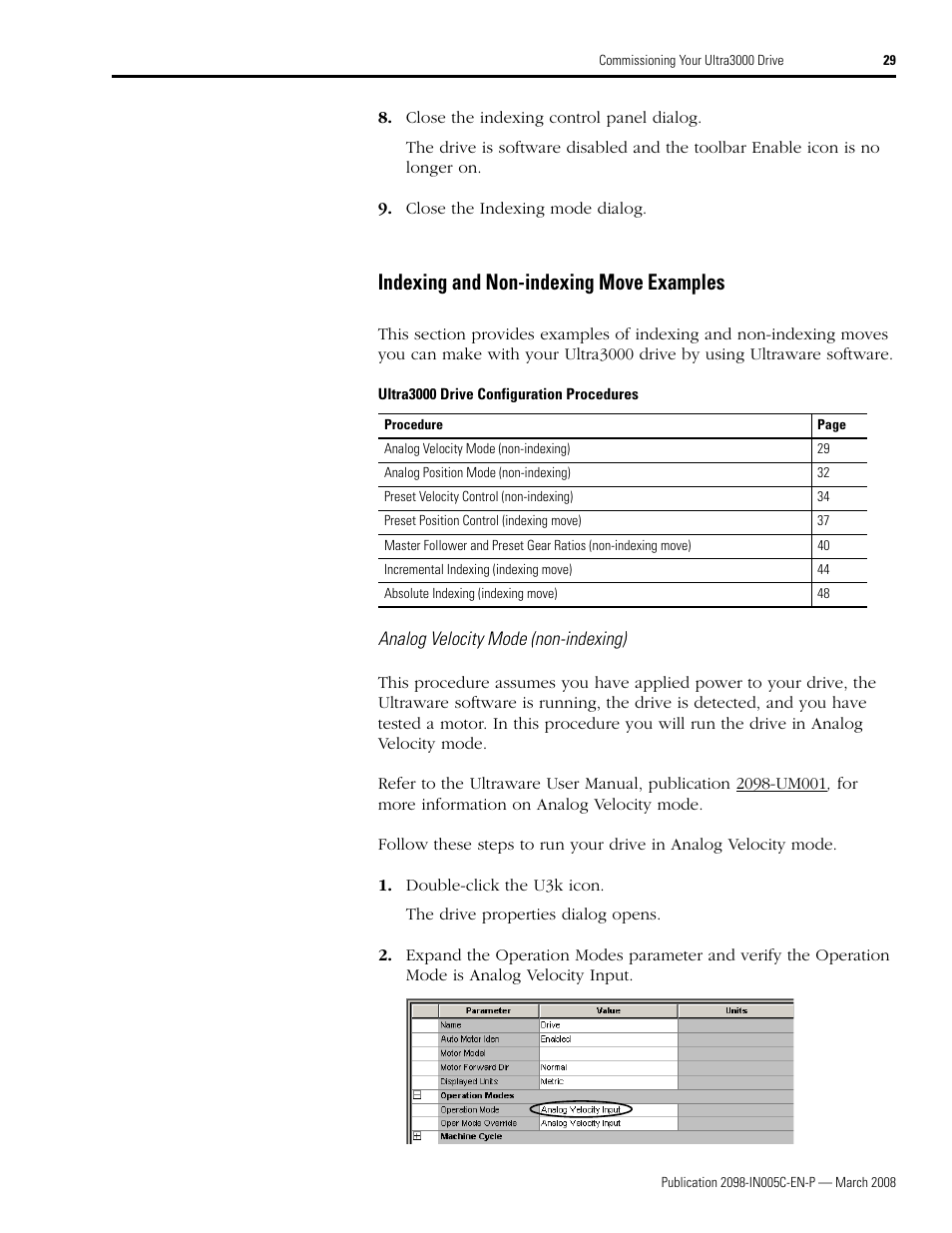 Indexing and non-indexing move examples | Rockwell Automation 2090 Ultra3000 Servo Drives Integration Manual User Manual | Page 29 / 180