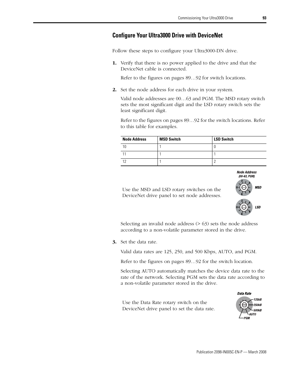 Configure your ultra3000 drive with devicenet | Rockwell Automation 2090 Ultra3000 Servo Drives Integration Manual User Manual | Page 93 / 180