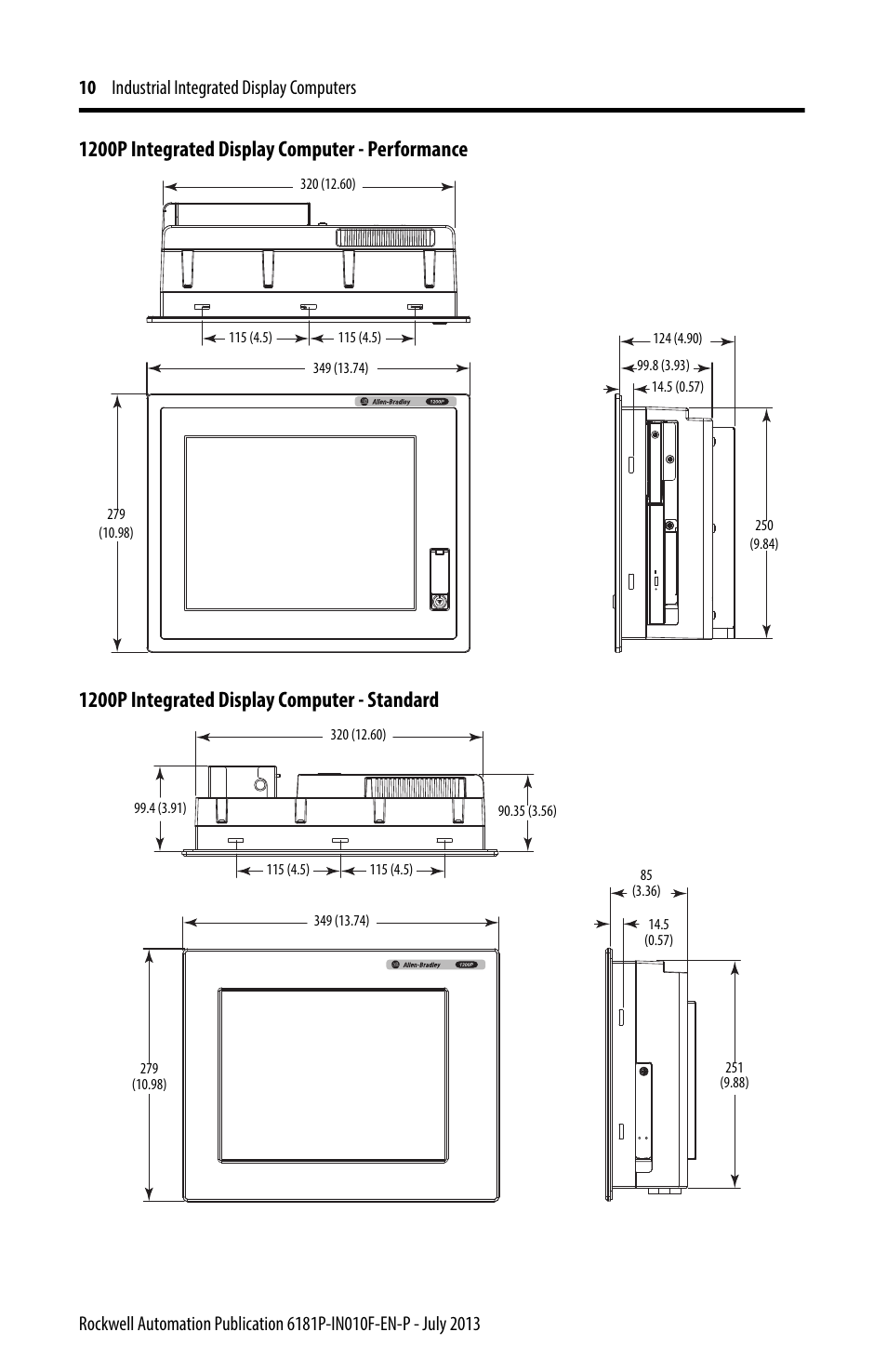 Rockwell Automation 6181F_P Series E Integrated Display Computers Installation Instructions User Manual | Page 10 / 24