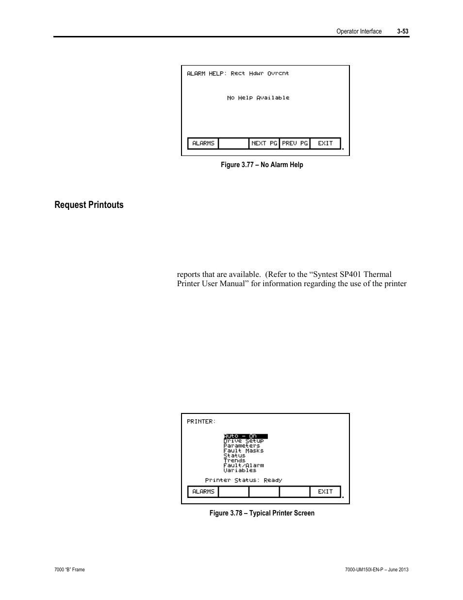 Request printouts | Rockwell Automation 7000 PowerFlex Medium Voltage AC Drive (B Frame) - Classic Control User Manual | Page 132 / 495