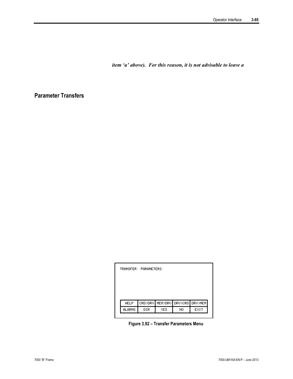 Parameter transfers, Warning | Rockwell Automation 7000 PowerFlex Medium Voltage AC Drive (B Frame) - Classic Control User Manual | Page 144 / 495
