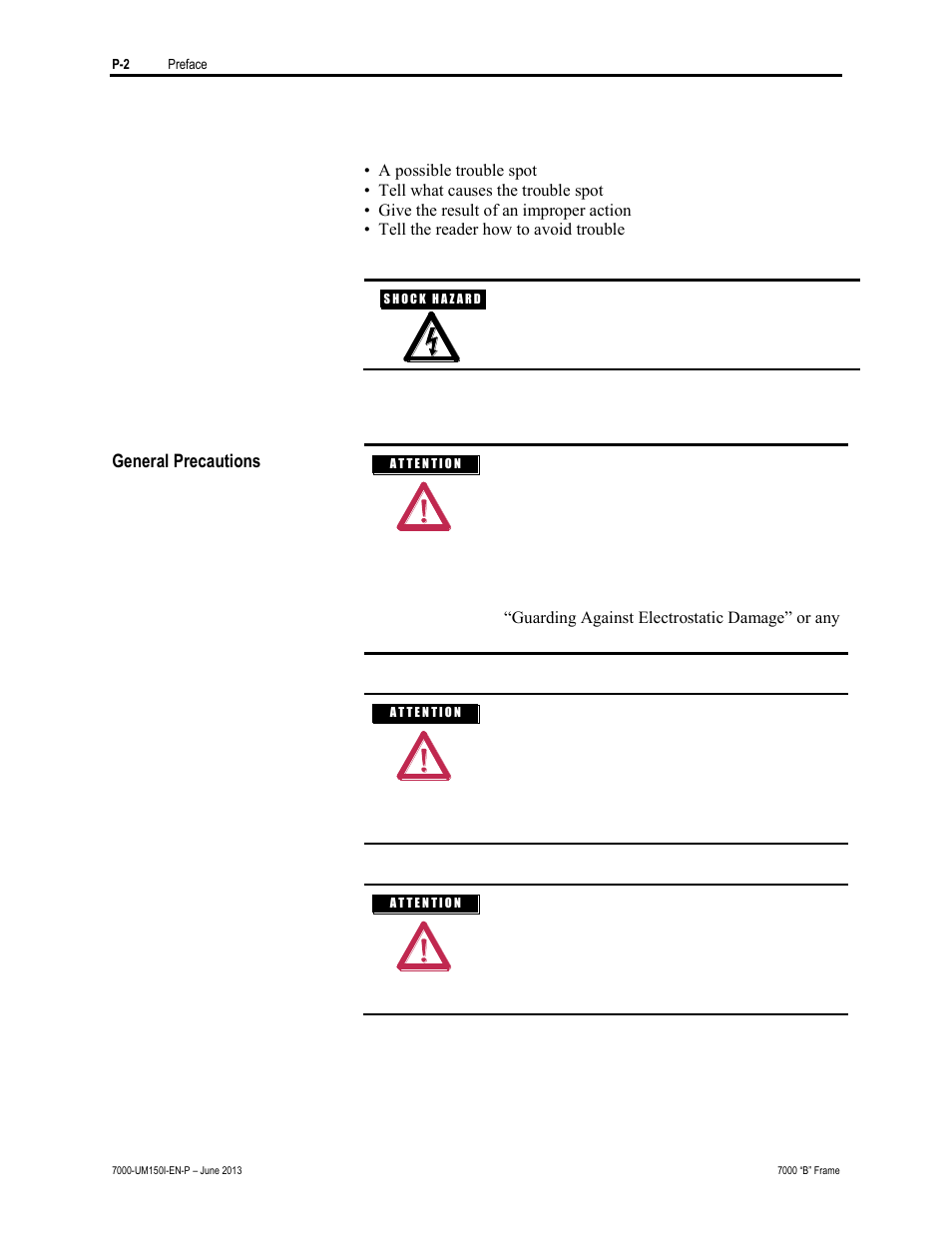 General precautions | Rockwell Automation 7000 PowerFlex Medium Voltage AC Drive (B Frame) - Classic Control User Manual | Page 15 / 495