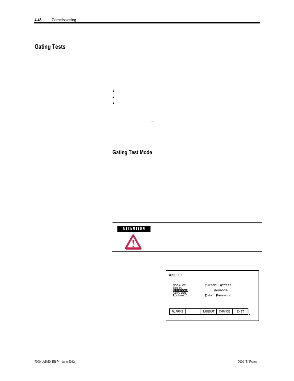 Gating tests | Rockwell Automation 7000 PowerFlex Medium Voltage AC Drive (B Frame) - Classic Control User Manual | Page 207 / 495