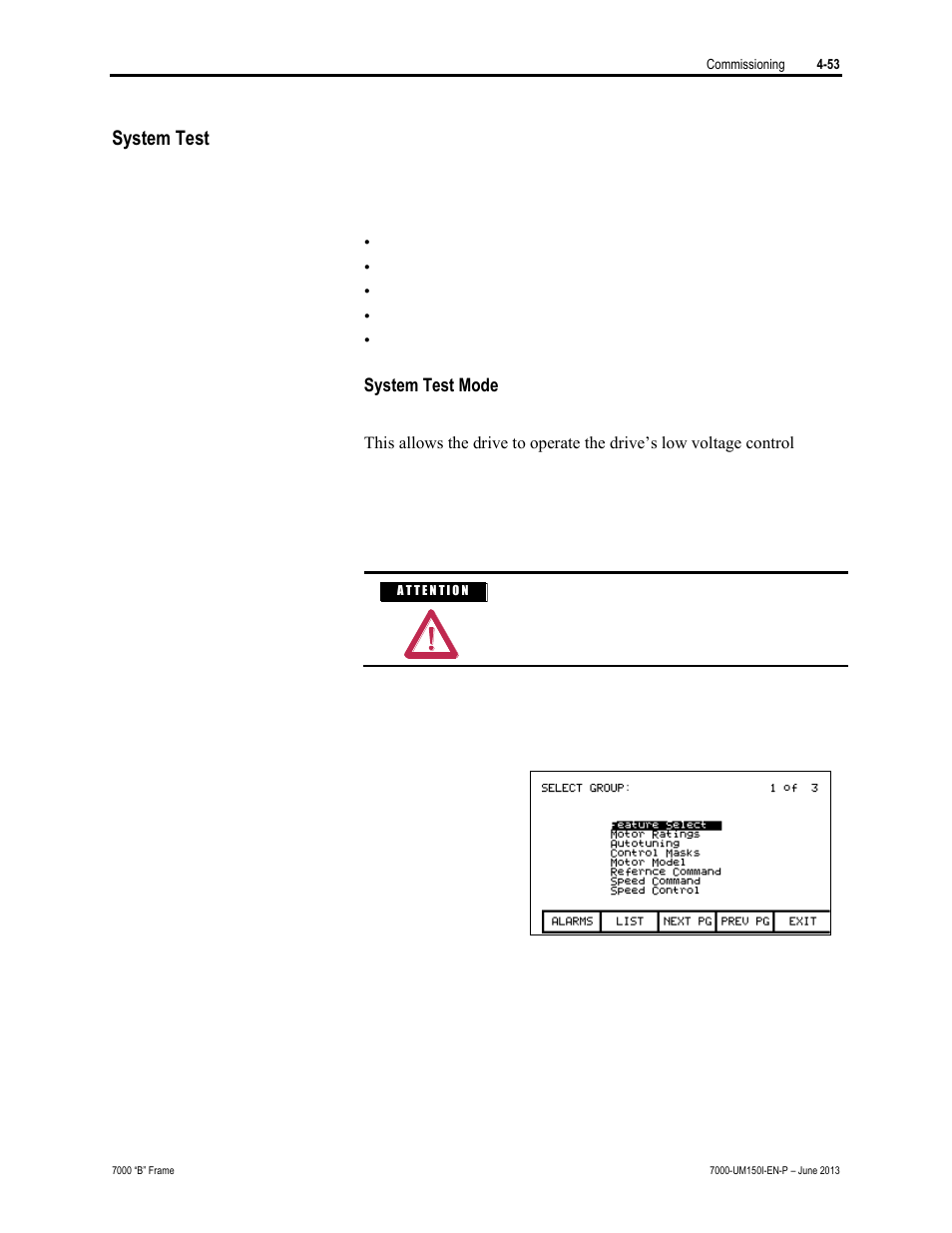 System test | Rockwell Automation 7000 PowerFlex Medium Voltage AC Drive (B Frame) - Classic Control User Manual | Page 212 / 495