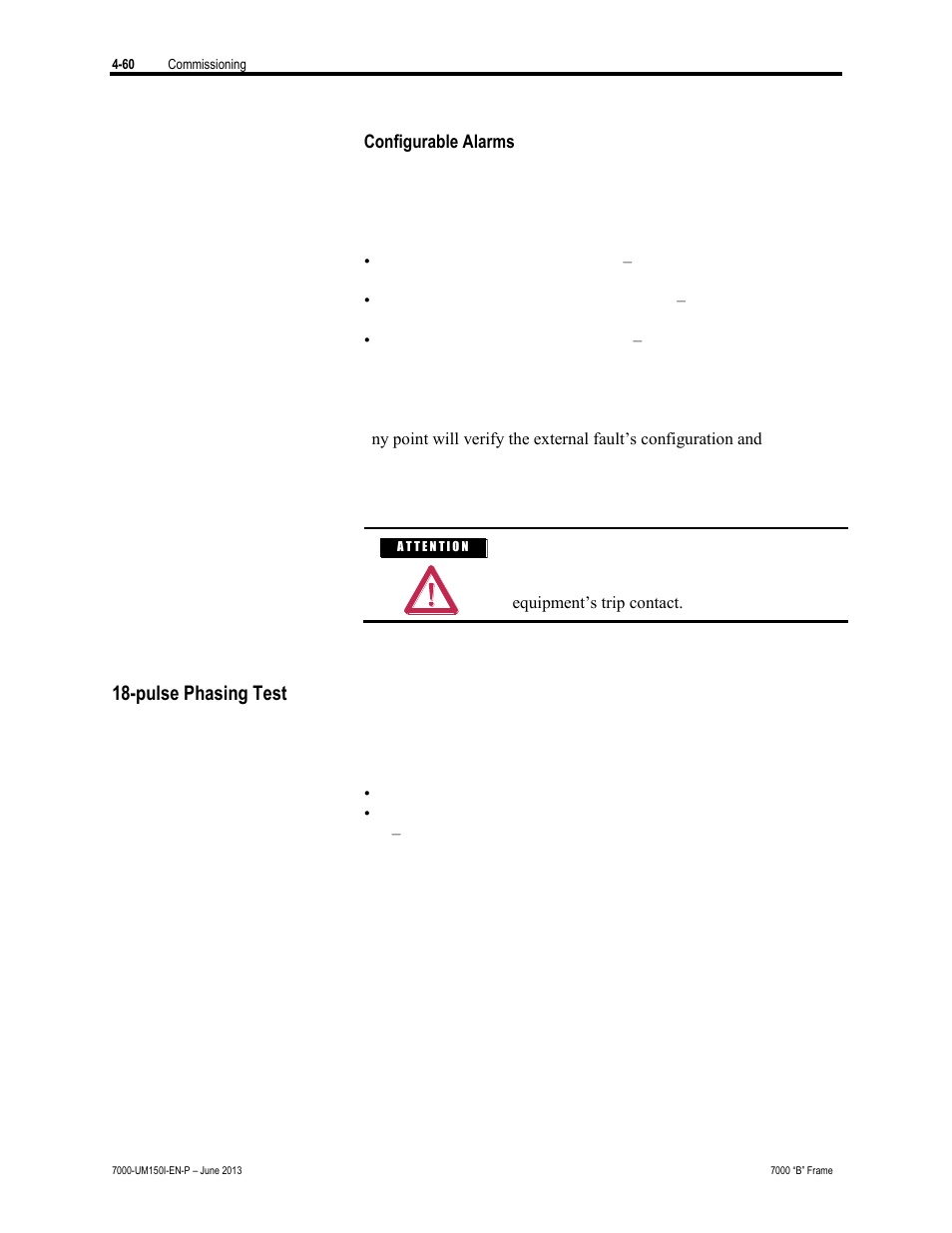 Pulse phasing test | Rockwell Automation 7000 PowerFlex Medium Voltage AC Drive (B Frame) - Classic Control User Manual | Page 219 / 495