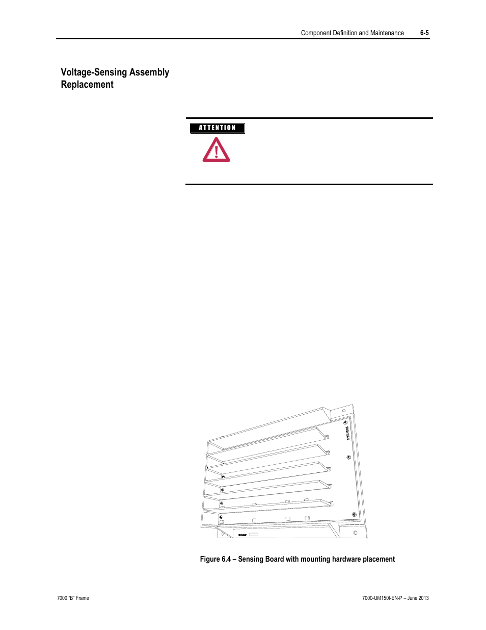 Voltage-sensing assemblyreplacement, Voltage-sensing assembly replacement | Rockwell Automation 7000 PowerFlex Medium Voltage AC Drive (B Frame) - Classic Control User Manual | Page 295 / 495
