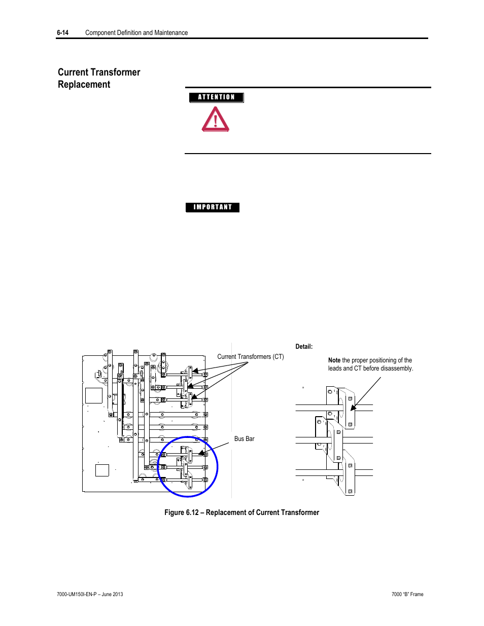 Current transformerreplacement, Current transformer replacement | Rockwell Automation 7000 PowerFlex Medium Voltage AC Drive (B Frame) - Classic Control User Manual | Page 304 / 495