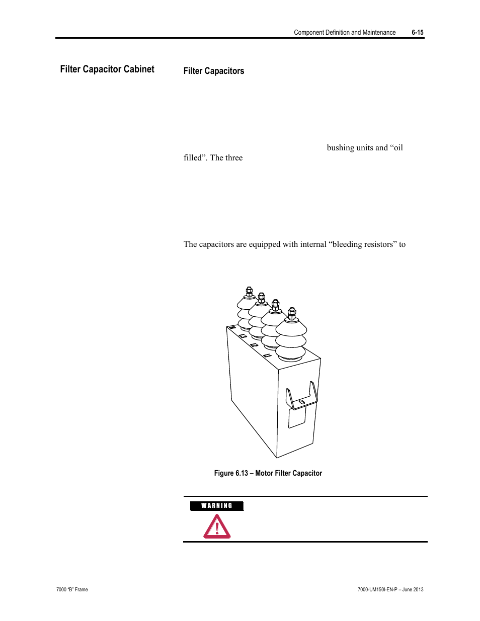 Filter capacitor cabinet | Rockwell Automation 7000 PowerFlex Medium Voltage AC Drive (B Frame) - Classic Control User Manual | Page 305 / 495