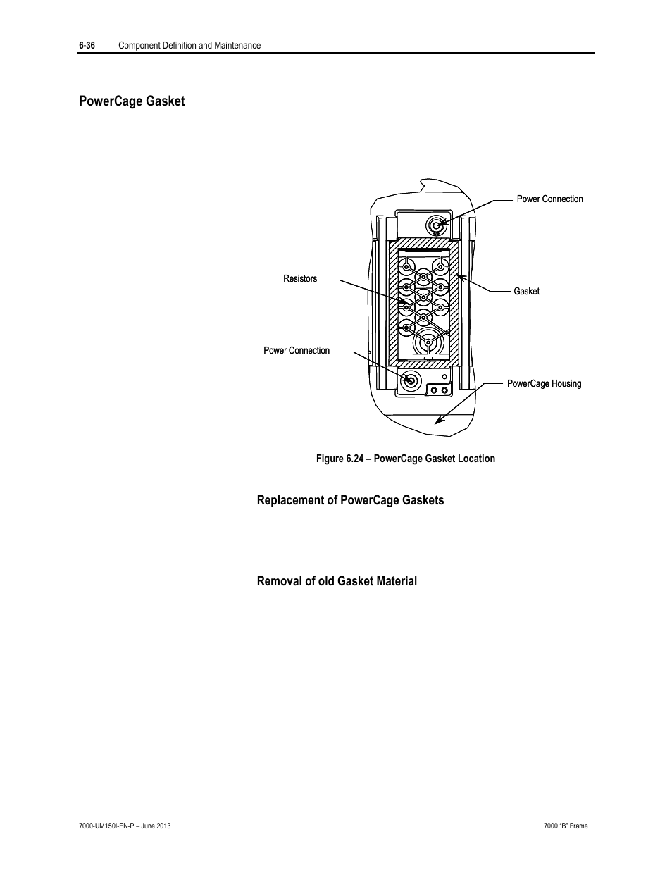 Powercage gasket | Rockwell Automation 7000 PowerFlex Medium Voltage AC Drive (B Frame) - Classic Control User Manual | Page 326 / 495