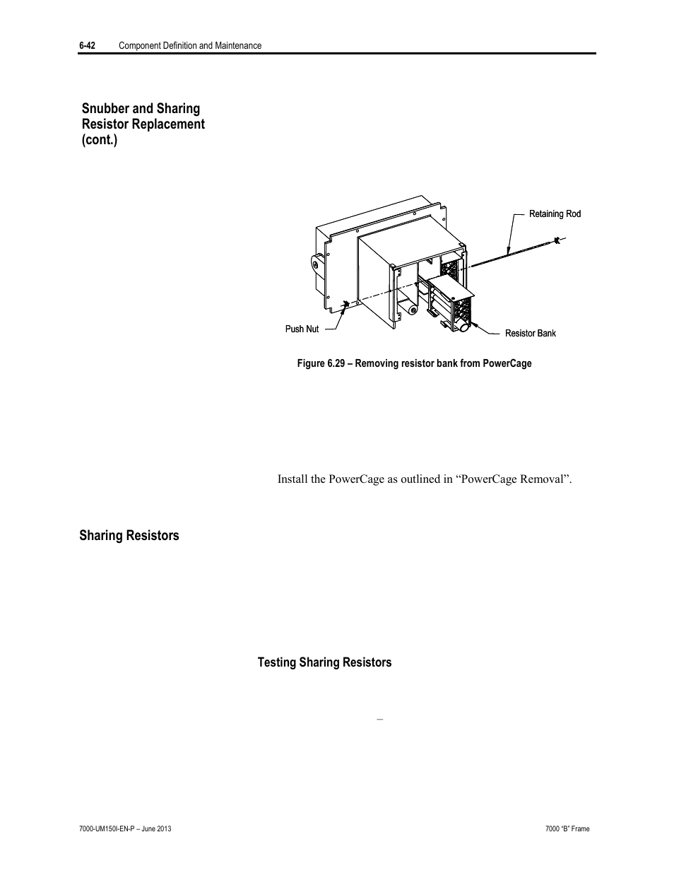 Sharing resistors, Snubber and sharing resistor replacement (cont.) | Rockwell Automation 7000 PowerFlex Medium Voltage AC Drive (B Frame) - Classic Control User Manual | Page 332 / 495