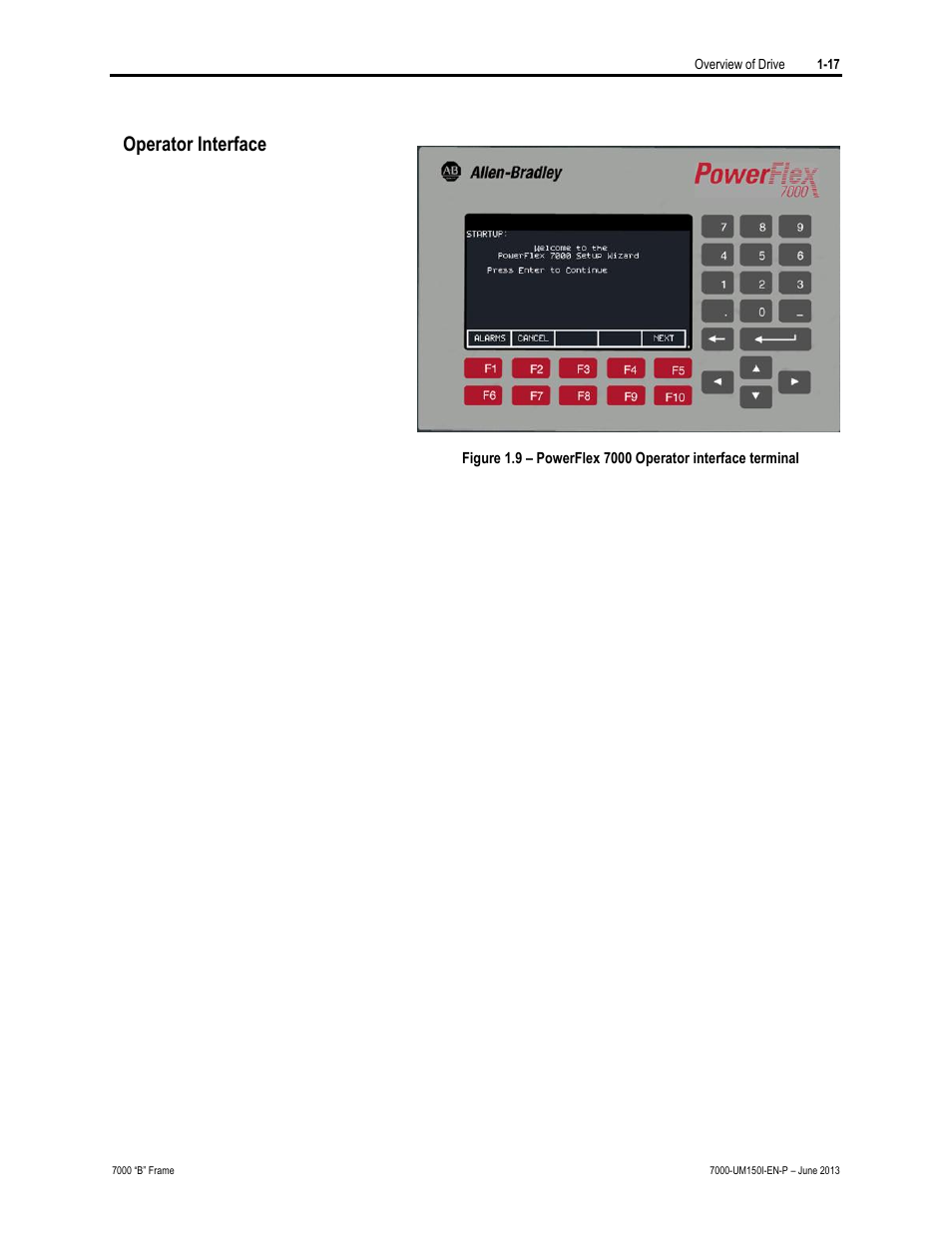 Operator interface | Rockwell Automation 7000 PowerFlex Medium Voltage AC Drive (B Frame) - Classic Control User Manual | Page 34 / 495