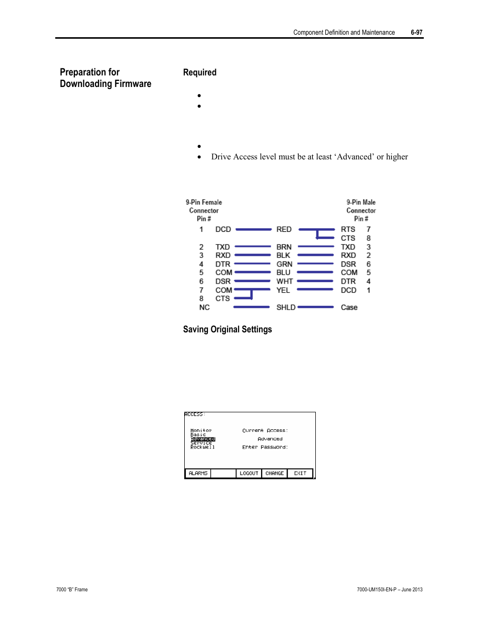 Preparation for downloading firmware, Preparation for, Downloading firmware | Rockwell Automation 7000 PowerFlex Medium Voltage AC Drive (B Frame) - Classic Control User Manual | Page 387 / 495