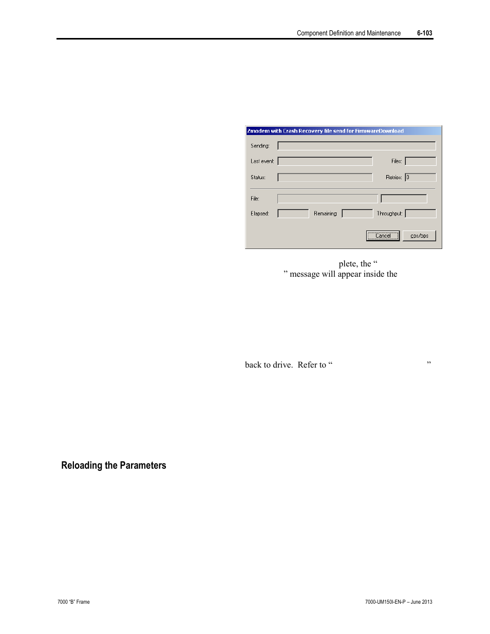 Reloading the parameters | Rockwell Automation 7000 PowerFlex Medium Voltage AC Drive (B Frame) - Classic Control User Manual | Page 393 / 495