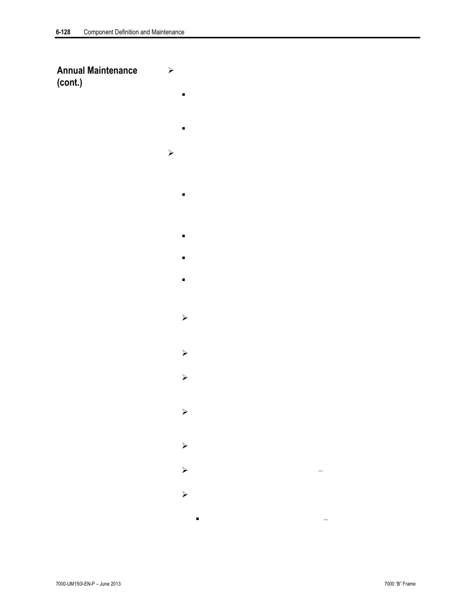 Annual maintenance (cont.) | Rockwell Automation 7000 PowerFlex Medium Voltage AC Drive (B Frame) - Classic Control User Manual | Page 418 / 495