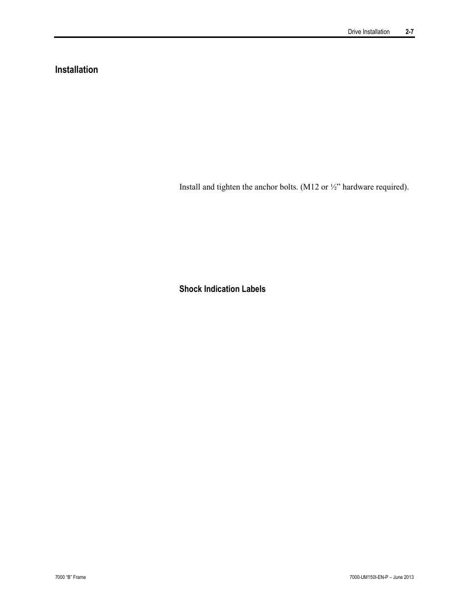 Installation | Rockwell Automation 7000 PowerFlex Medium Voltage AC Drive (B Frame) - Classic Control User Manual | Page 42 / 495