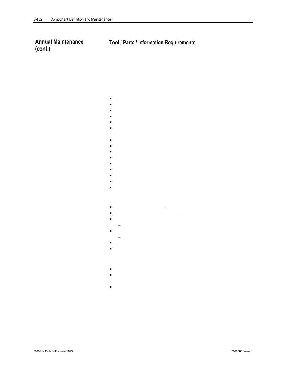Annual maintenance (cont.) | Rockwell Automation 7000 PowerFlex Medium Voltage AC Drive (B Frame) - Classic Control User Manual | Page 422 / 495