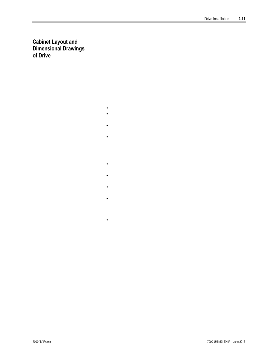 Cabinet layout anddimensional drawingsof drive, Cabinet layout and dimensional drawings of drive | Rockwell Automation 7000 PowerFlex Medium Voltage AC Drive (B Frame) - Classic Control User Manual | Page 46 / 495
