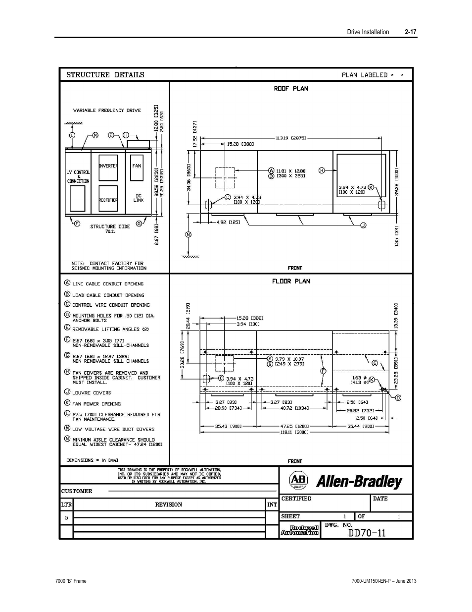 Rockwell Automation 7000 PowerFlex Medium Voltage AC Drive (B Frame) - Classic Control User Manual | Page 52 / 495