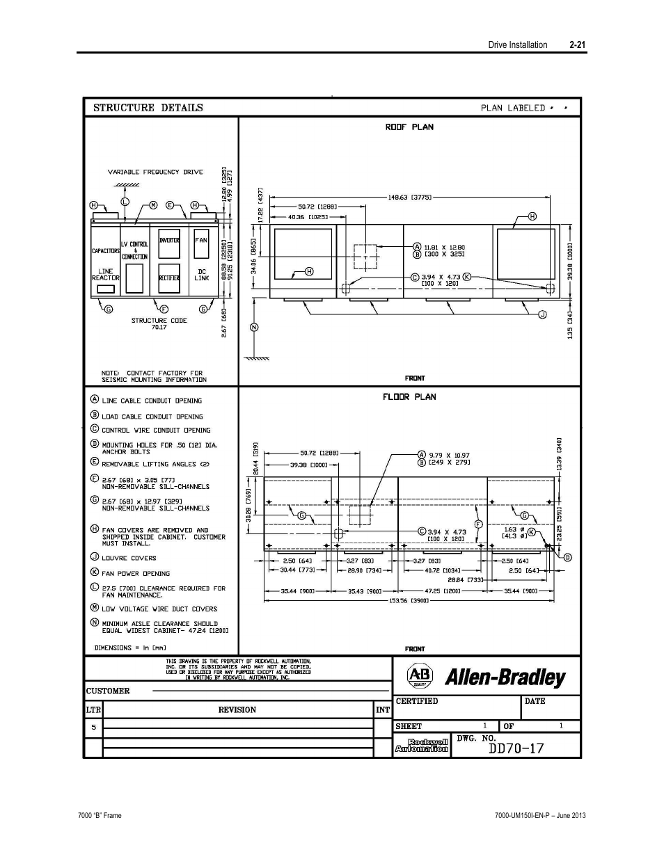 Rockwell Automation 7000 PowerFlex Medium Voltage AC Drive (B Frame) - Classic Control User Manual | Page 56 / 495