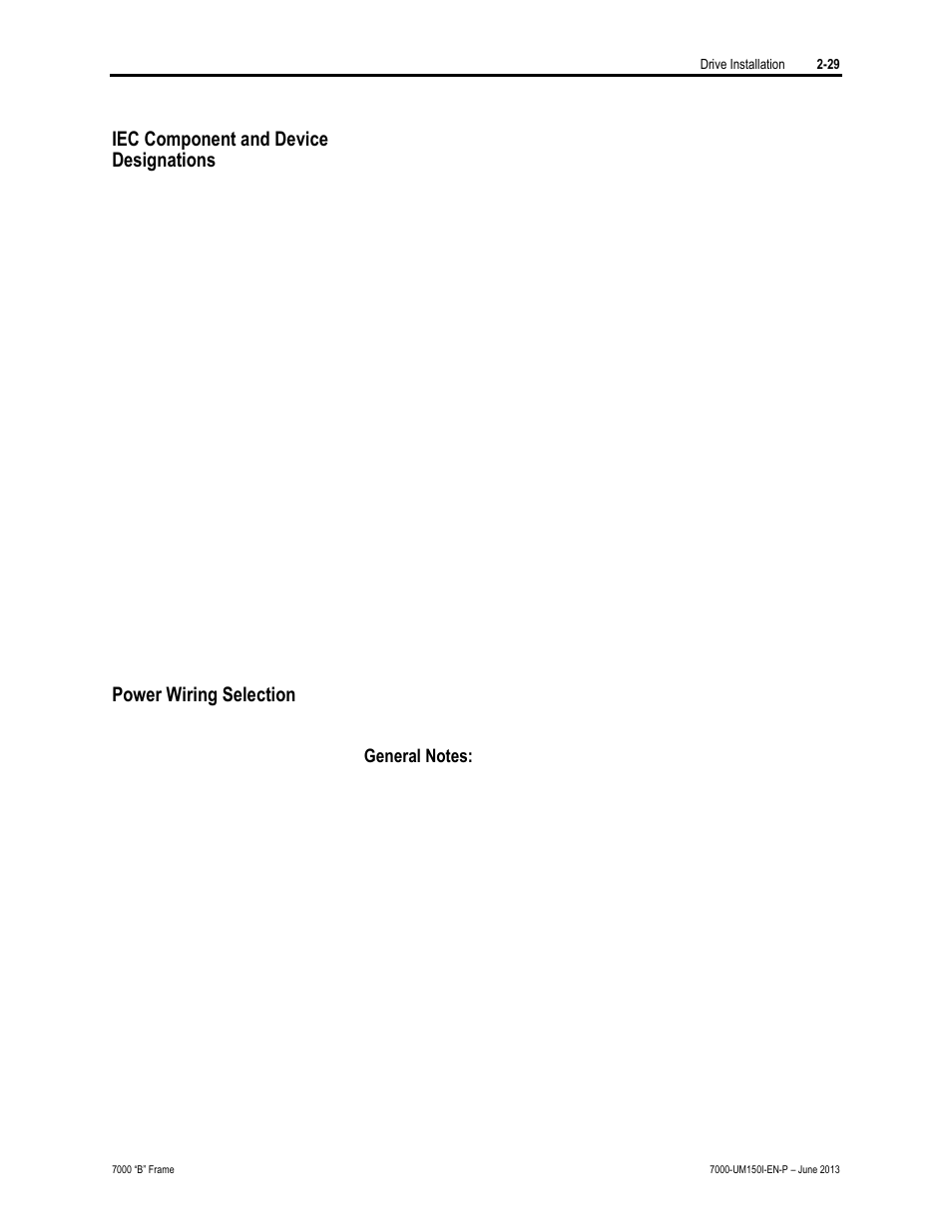 Iec component and device designations, Power wiring selection | Rockwell Automation 7000 PowerFlex Medium Voltage AC Drive (B Frame) - Classic Control User Manual | Page 64 / 495