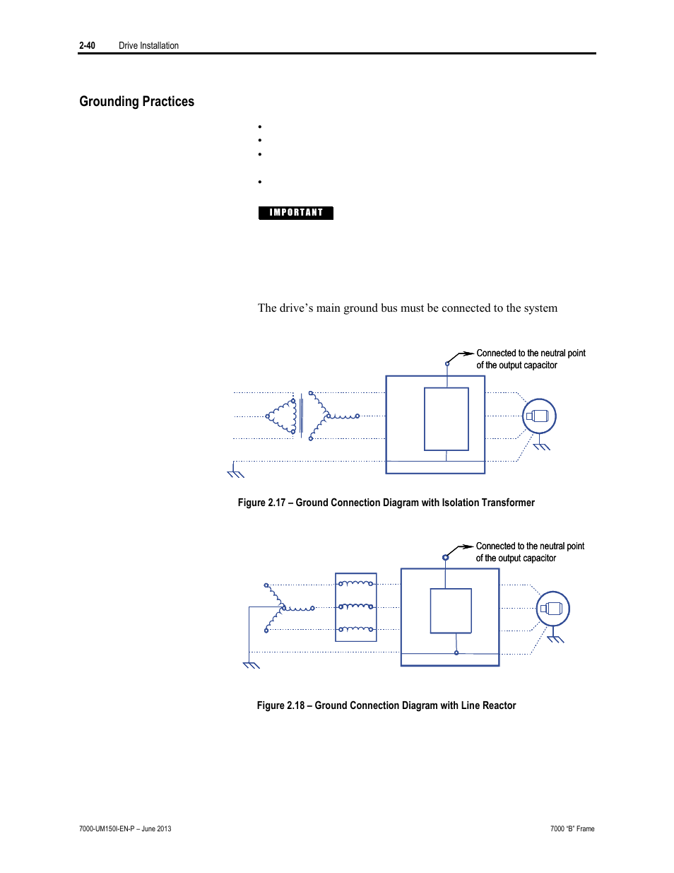 Grounding practices, The purpose of grounding is to | Rockwell Automation 7000 PowerFlex Medium Voltage AC Drive (B Frame) - Classic Control User Manual | Page 75 / 495
