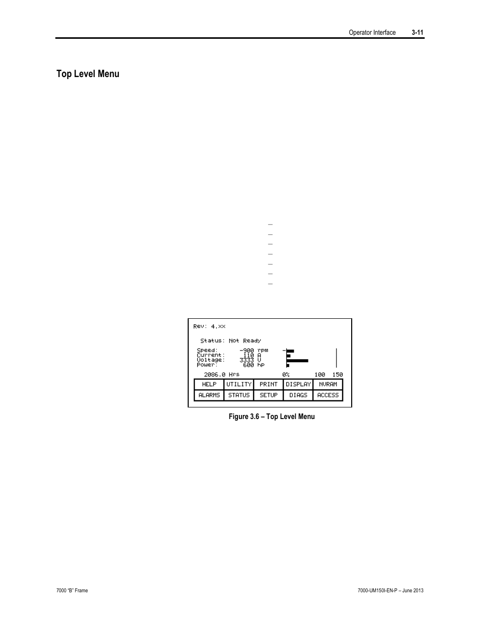 Top level menu | Rockwell Automation 7000 PowerFlex Medium Voltage AC Drive (B Frame) - Classic Control User Manual | Page 90 / 495