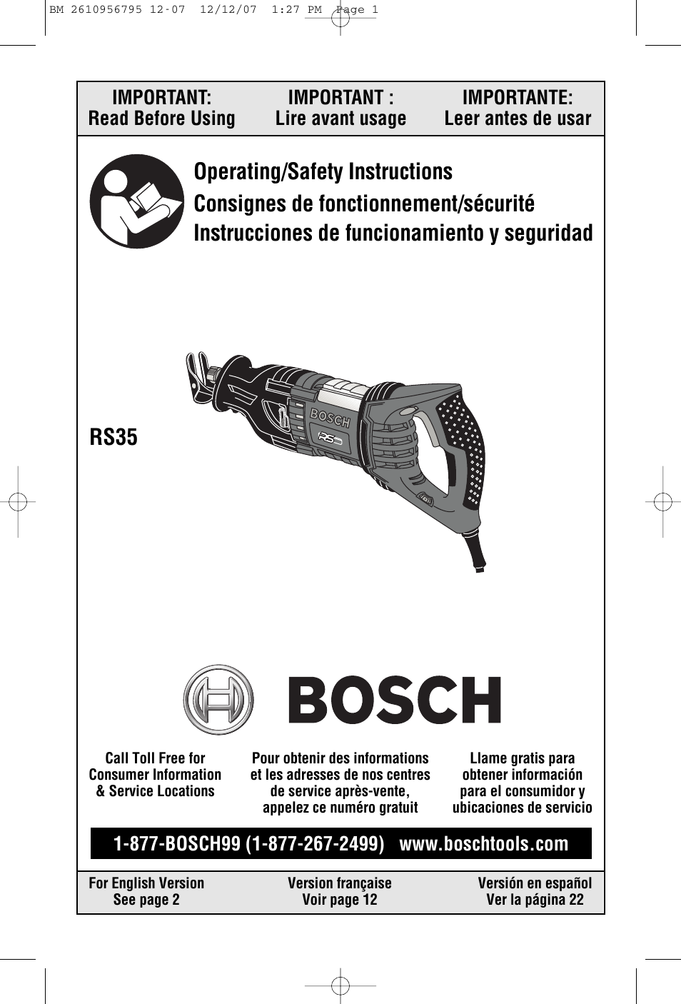 Bosch RS35 User Manual | 32 pages