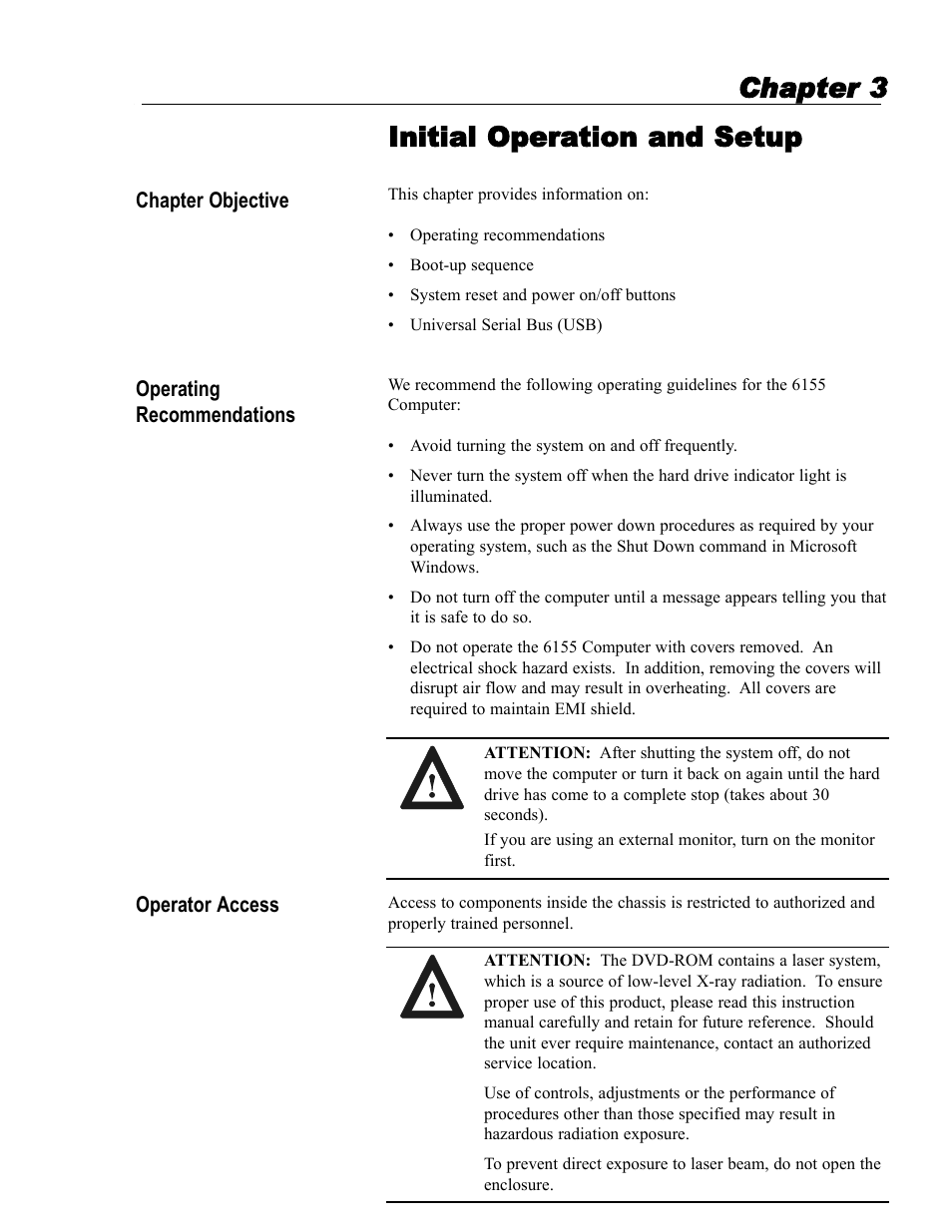3 - initial operation and setup, Chapter 3 initial operation and setup | Rockwell Automation 6155 Industrial Computer Installation User Manual | Page 13 / 27