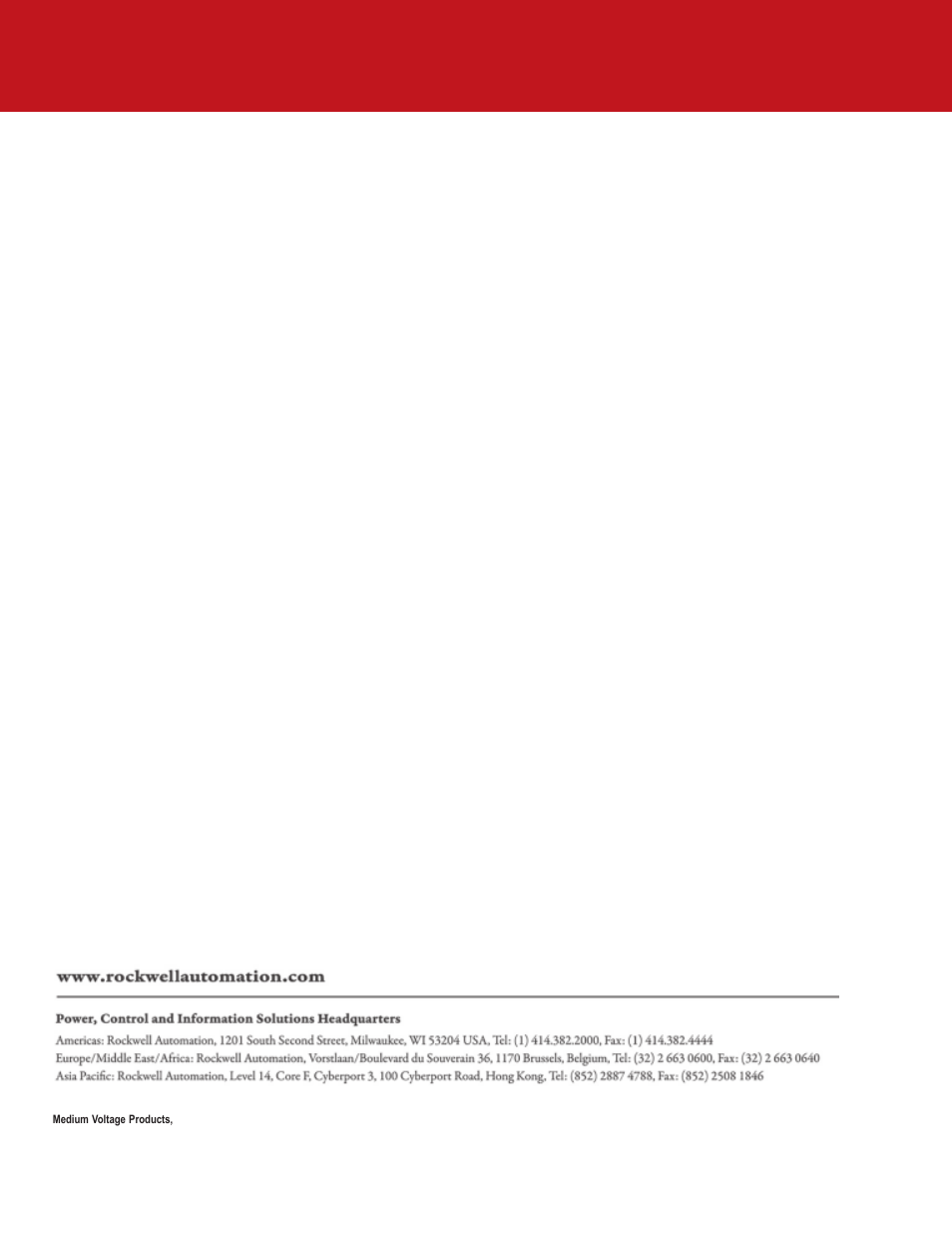 Back cover | Rockwell Automation 1901 SyncPro User Manual | Page 54 / 54