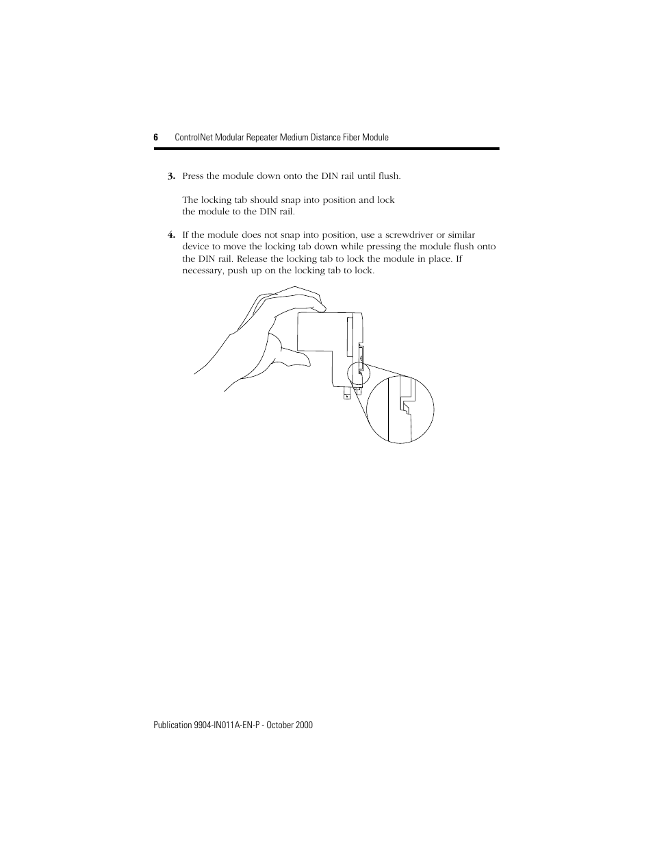 Rockwell Automation 9904-RPFM ControlNet Modular Repeater Medium-distance Fiber Module Installation Instructio User Manual | Page 6 / 16