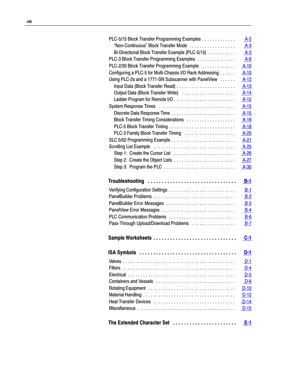 Rockwell Automation 2711 PANELBUILDER SOFTWARE USER MANUAL User Manual | Page 10 / 468