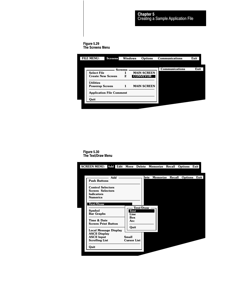 Creating a sample application file chapter 5, Use the look menu to set the text’s attributes | Rockwell Automation 2711 PANELBUILDER SOFTWARE USER MANUAL User Manual | Page 135 / 468