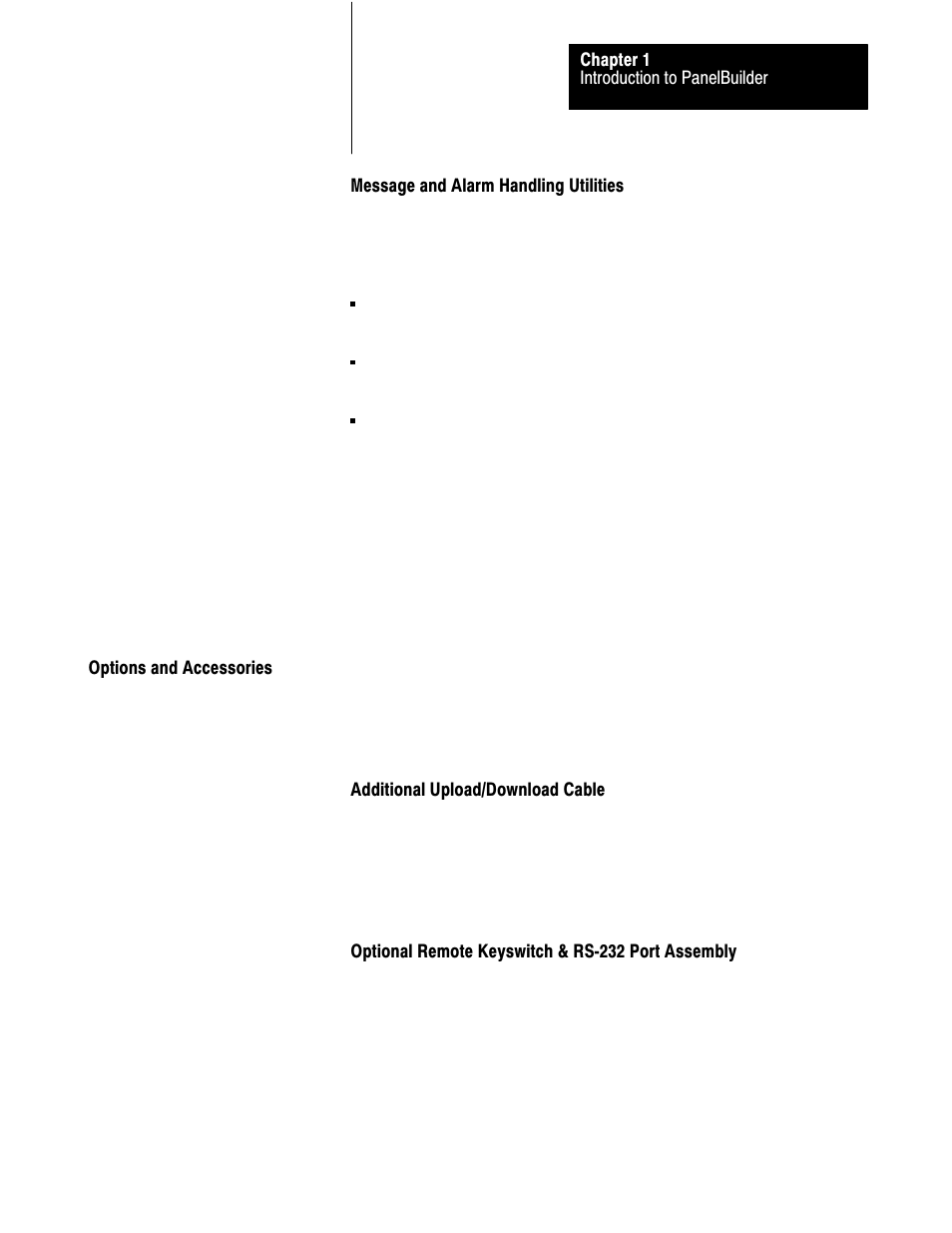 Options and accessories | Rockwell Automation 2711 PANELBUILDER SOFTWARE USER MANUAL User Manual | Page 17 / 468