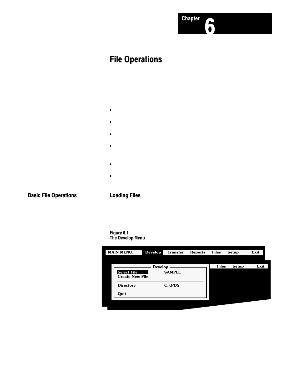 6 - file operations, Basic file operations, File operations | Rockwell Automation 2711 PANELBUILDER SOFTWARE USER MANUAL User Manual | Page 175 / 468