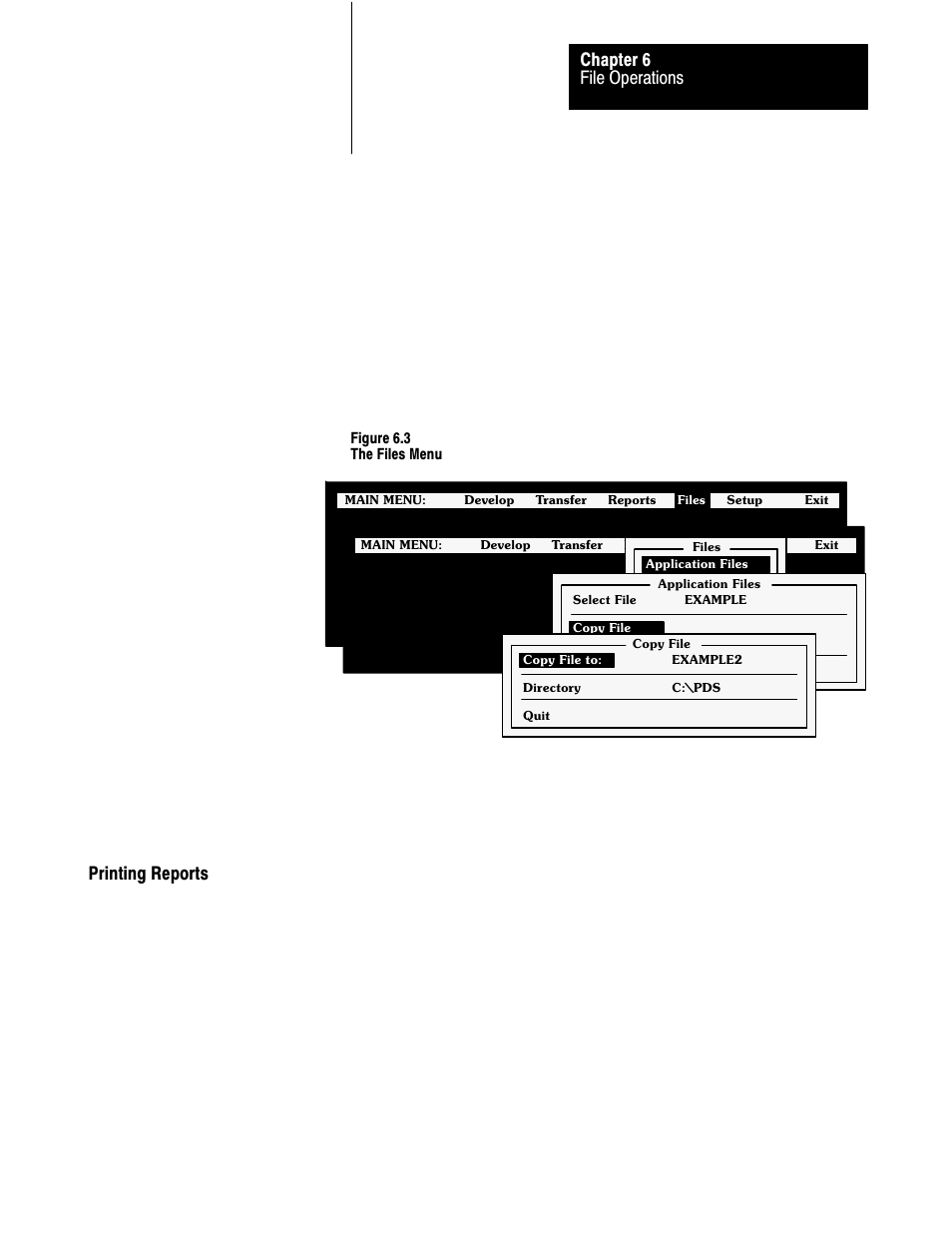 Printing reports, File operations chapter 6 | Rockwell Automation 2711 PANELBUILDER SOFTWARE USER MANUAL User Manual | Page 177 / 468