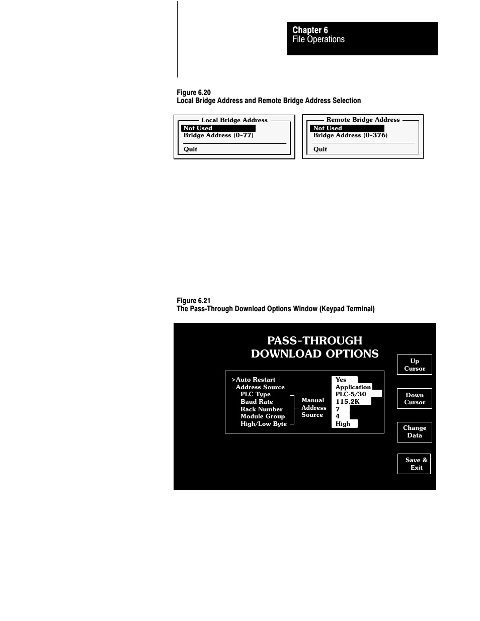 Pass-through download options, File operations chapter 6 | Rockwell Automation 2711 PANELBUILDER SOFTWARE USER MANUAL User Manual | Page 195 / 468