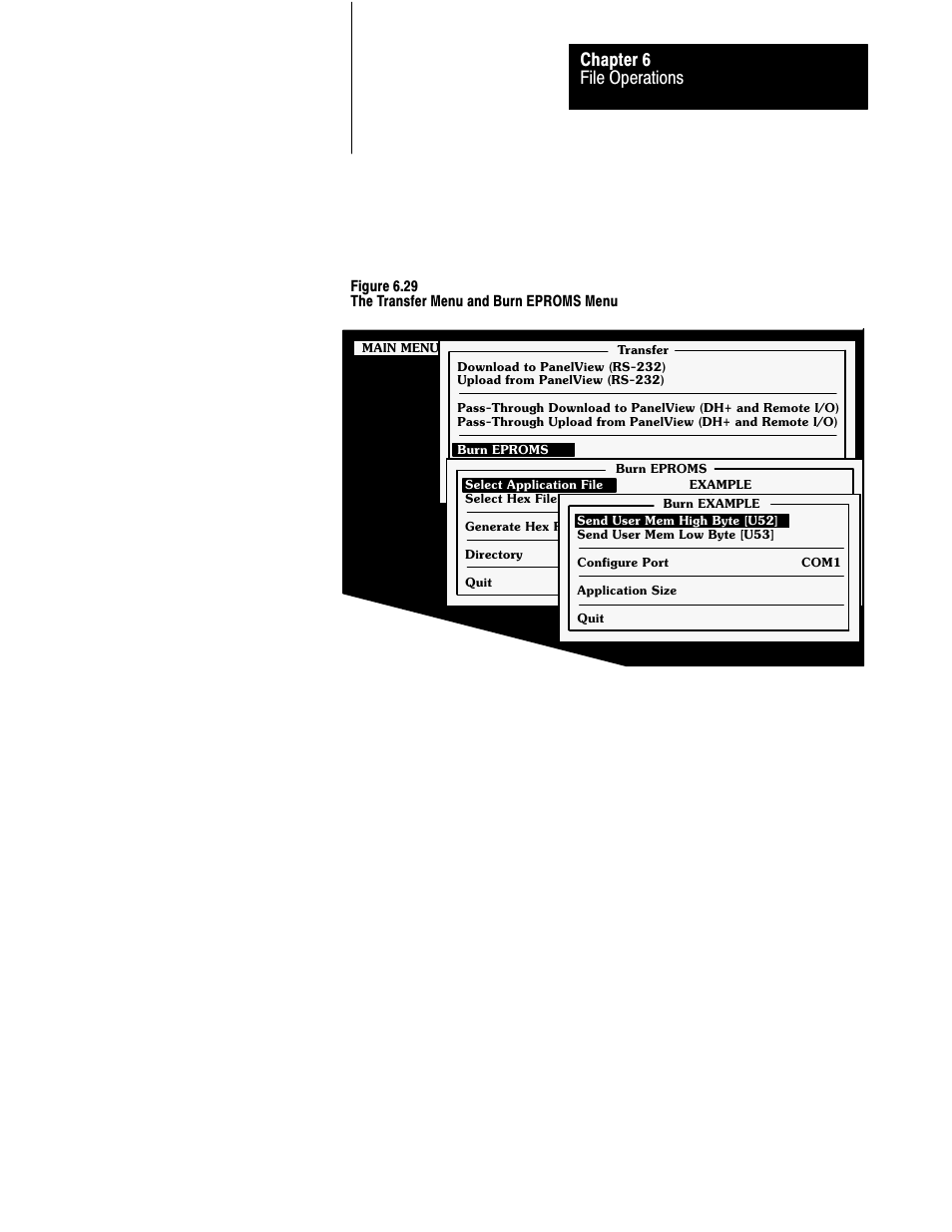 File operations chapter 6 | Rockwell Automation 2711 PANELBUILDER SOFTWARE USER MANUAL User Manual | Page 205 / 468