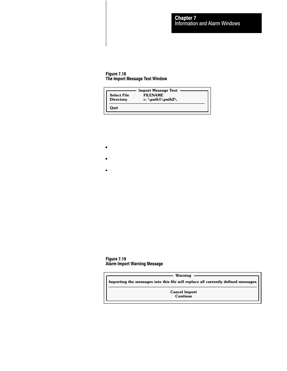 Information and alarm windows chapter 7 | Rockwell Automation 2711 PANELBUILDER SOFTWARE USER MANUAL User Manual | Page 227 / 468