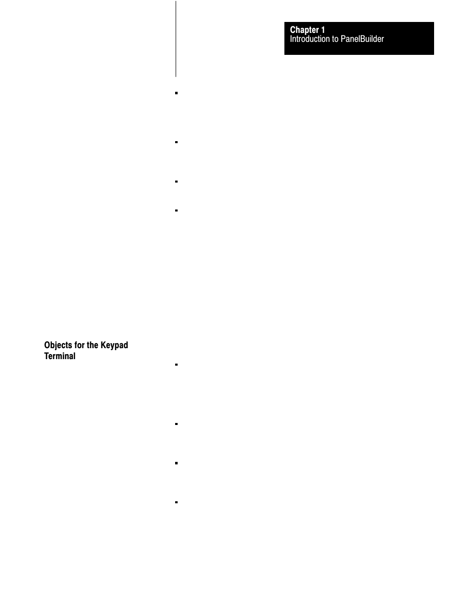 Objects for the keypad terminal | Rockwell Automation 2711 PANELBUILDER SOFTWARE USER MANUAL User Manual | Page 23 / 468