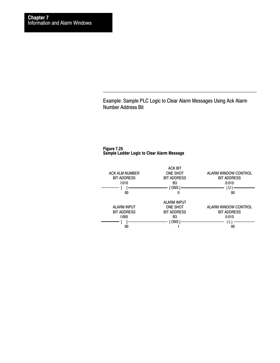 Information and alarm windows chapter 7 | Rockwell Automation 2711 PANELBUILDER SOFTWARE USER MANUAL User Manual | Page 236 / 468