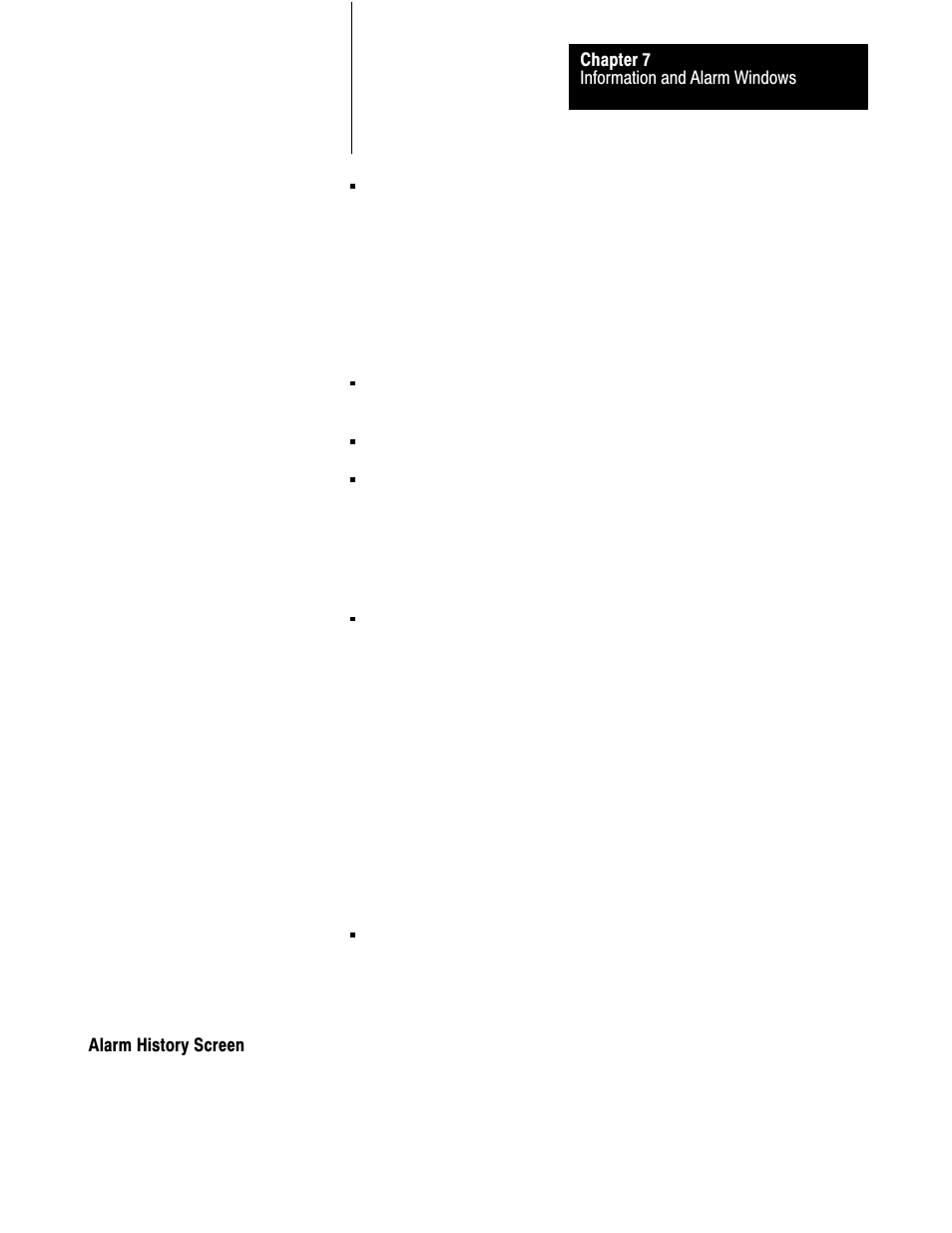 Alarm history screen, 7ć33 | Rockwell Automation 2711 PANELBUILDER SOFTWARE USER MANUAL User Manual | Page 241 / 468