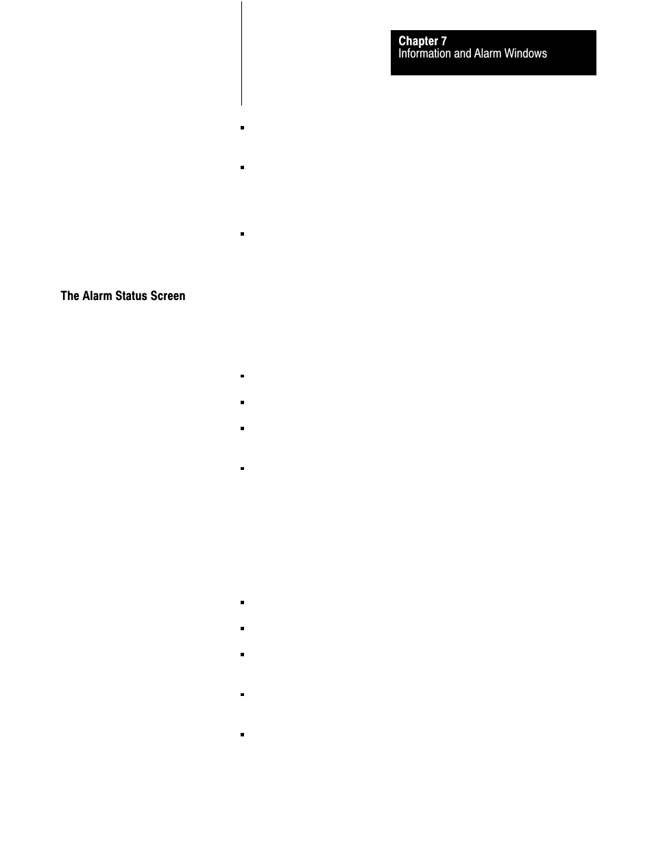 The alarm status screen, 7ć35 | Rockwell Automation 2711 PANELBUILDER SOFTWARE USER MANUAL User Manual | Page 243 / 468