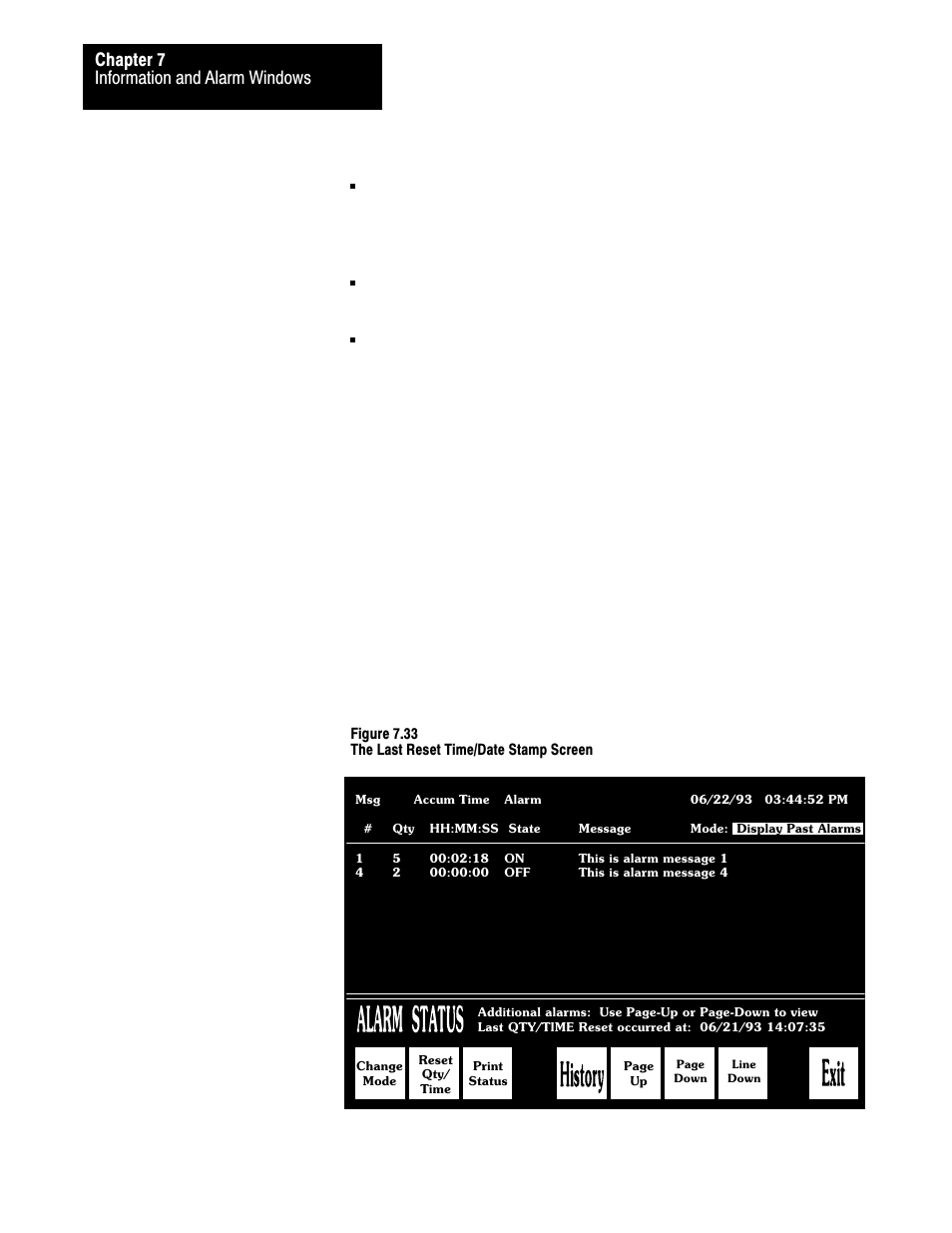 Information and alarm windows chapter 7 | Rockwell Automation 2711 PANELBUILDER SOFTWARE USER MANUAL User Manual | Page 248 / 468