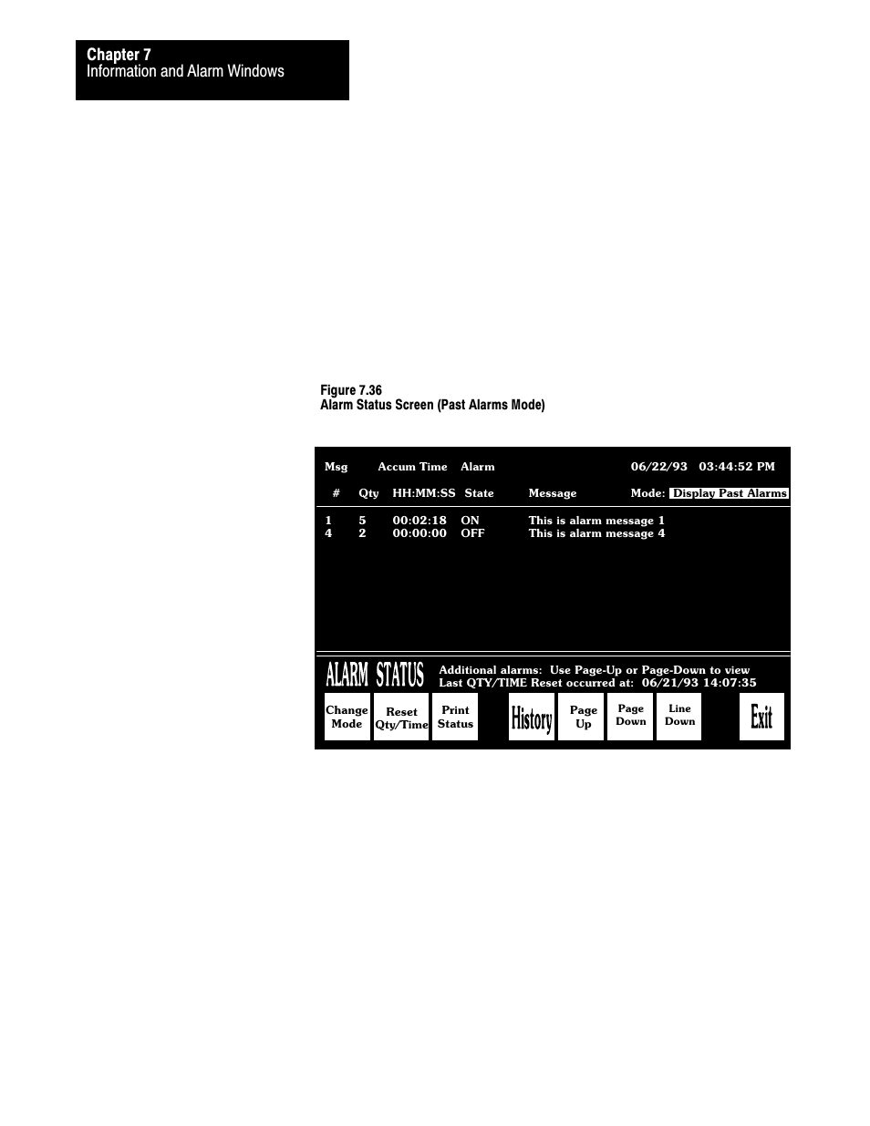 Information and alarm windows chapter 7 | Rockwell Automation 2711 PANELBUILDER SOFTWARE USER MANUAL User Manual | Page 252 / 468